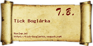 Tick Boglárka névjegykártya