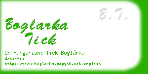 boglarka tick business card