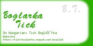 boglarka tick business card